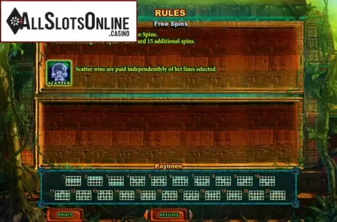 Paytable 2. Spirit of Aztecs from Playson