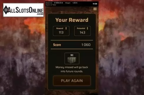 Win screen 3. Spoils of War from Green Jade Games