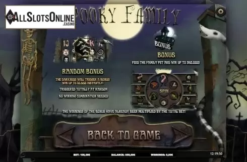 Paytable 1. Spooky Family from iSoftBet