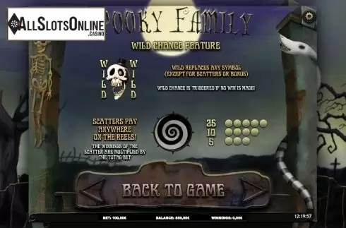 Paytable 2. Spooky Family from iSoftBet
