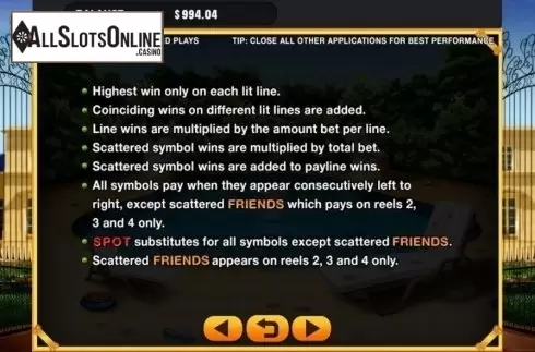 Game Screen. Spot (GMW) from GMW