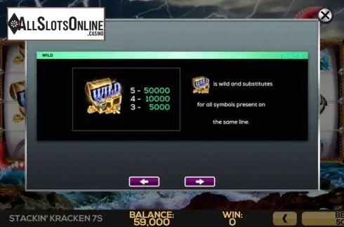 Paytable 2. Stackin' Kraken 7s from High 5 Games