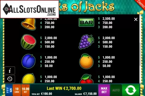 Symbols 2. Stacks of Jacks from Gamomat