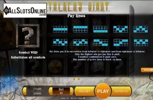 Paytable 2. Stalker's Diary from X Play