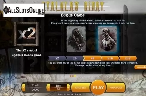 Paytable 3. Stalker's Diary from X Play