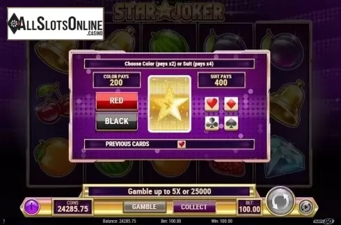 Gamble. Star Joker from Play'n Go