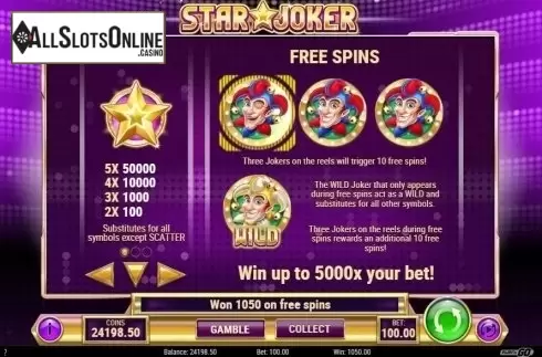 Symbols. Star Joker from Play'n Go
