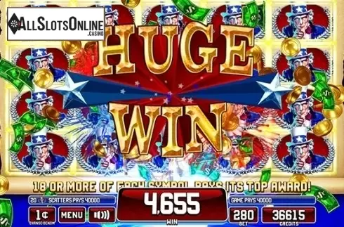 Win Screen. Star Spangled Riches from Incredible Technologies