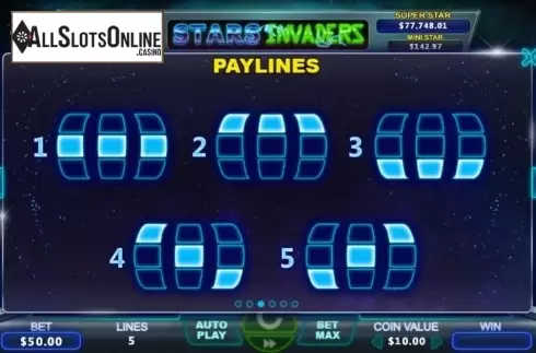 Paylines. Stars Invaders from The Stars Group