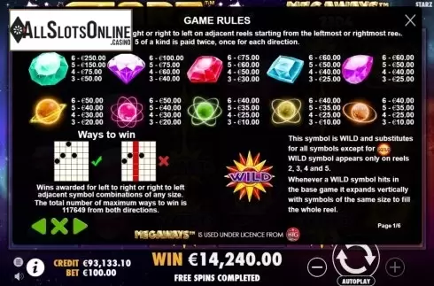 Symbols. Starz Megaways from Pragmatic Play