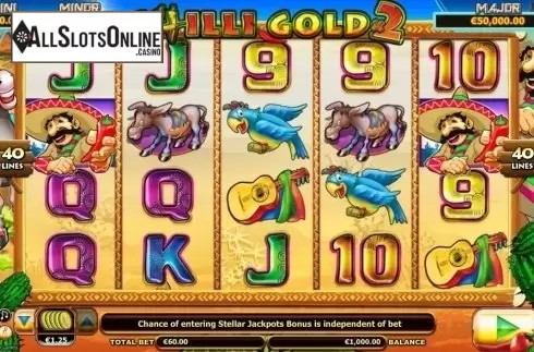 Reels screen. Stellar Jackpots with Chilli Gold x2 from Lightning Box