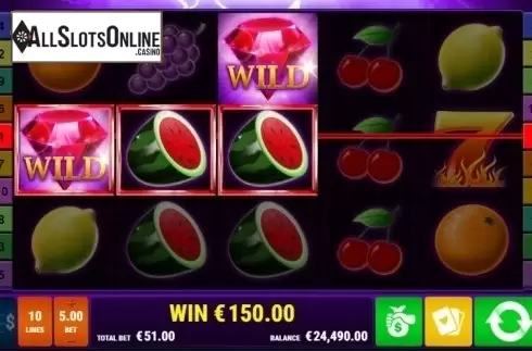 Win Screen. Sticky Diamonds RHFP from Gamomat