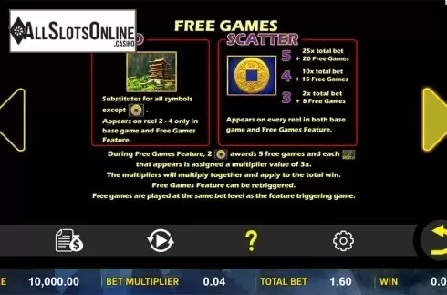 Paytable 2. Stone to Gold from Aspect Gaming