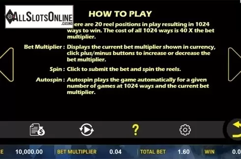 Paytable 4. Stone to Gold from Aspect Gaming
