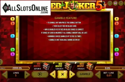Gamble. Stoned Joker 5 from Fugaso