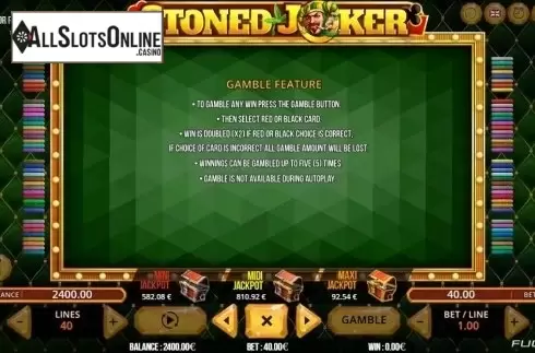 Gamble Feature. Stoned Joker 40 from Fugaso