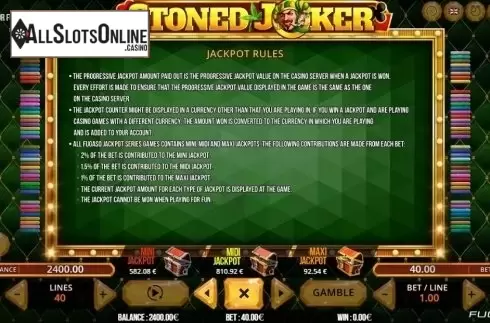 Jackpot 2. Stoned Joker 40 from Fugaso