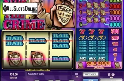 Wild Win screen. Stop The Crime from Tom Horn Gaming