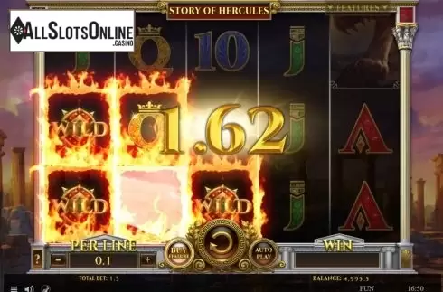 Win Screen. Story of Hercules 15 lines from Spinomenal