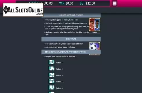 Paytable 1. Striker Goes Wild from Eyecon