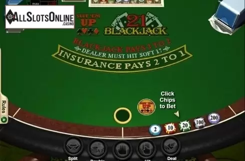 Reels screen . Suit'Em Up Blackjack from RTG