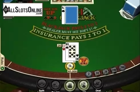 Game workflow . Suit'Em Up Blackjack from RTG