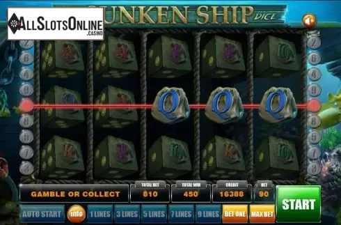 Win screen 3. Sunken Ship Dice from Mancala Gaming