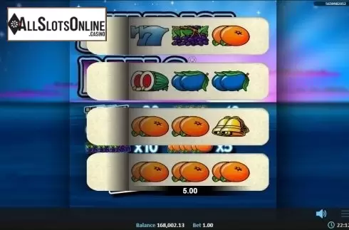 Win Screen. Sunrise Reels Pull Tab from Realistic