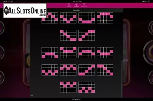 Paylines screen 2. Super 7 Deluxe from Spearhead Studios