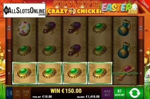 Win Screen 2. Super Duper Crazy Chicken Easter Egg from Gamomat
