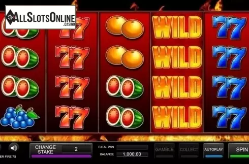 Reel Screen. Super Fire 7s from Inspired Gaming