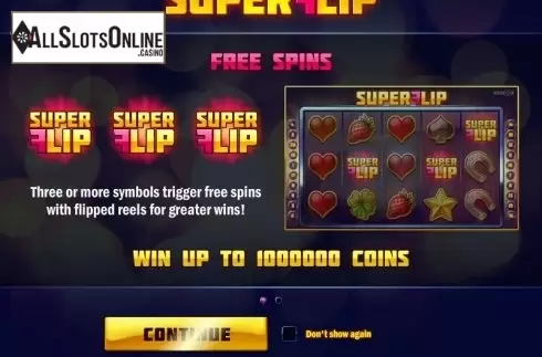 Game features. Super Flip from Play'n Go