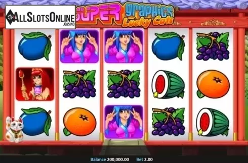 Reel Screen. Super Graphics Lucky Cats from Realistic