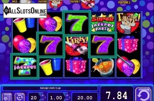 Win screen. Super Jackpot Party from WMS