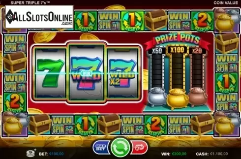 Win Screen. Super Triple 7's from Betsson Group