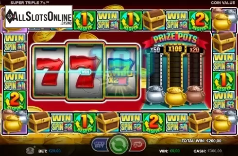 Win Screen 4. Super Triple 7's from Betsson Group