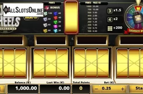 Start Screen. Super Wheels Progressive from Air Dice