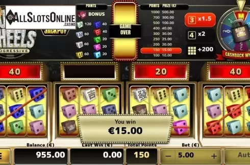 Win Screen 2. Super Wheels Progressive from Air Dice