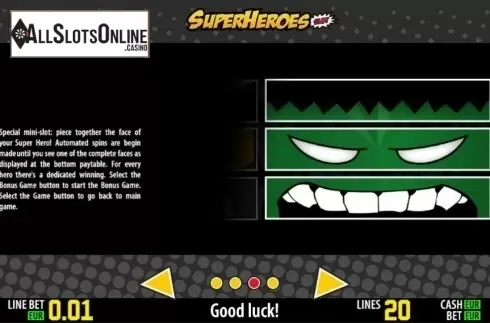 Paytable 3. SuperHeroes HD from World Match