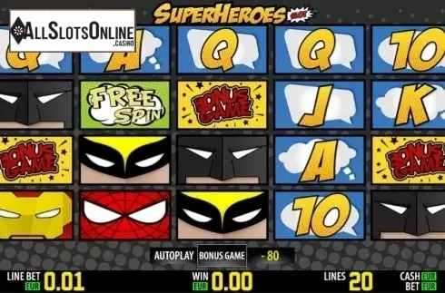 Bonusgame win. SuperHeroes HD from World Match
