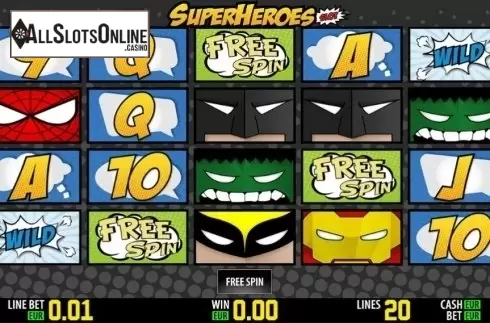 Freespins win. SuperHeroes HD from World Match