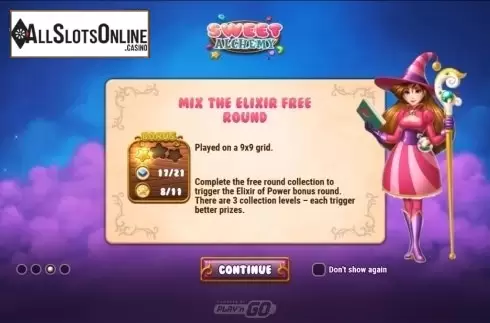 Intro Game screen 3. Sweet Alchemy from Play'n Go