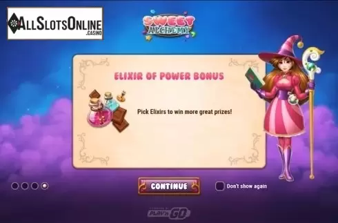 Intro Game screen 4. Sweet Alchemy from Play'n Go