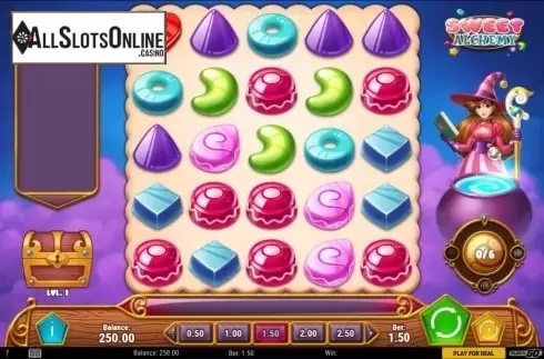 Game Workflow screen. Sweet Alchemy from Play'n Go