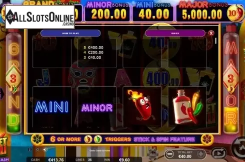 Paytable 2. Sweet Chilli: Electric Cash from Ainsworth