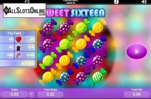 Reels screen. Sweet Sixteen	 from 1X2gaming