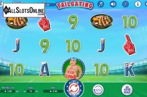 Game Workflow screen. Tailgating from Booming Games
