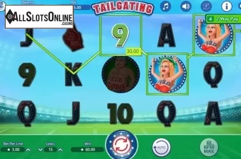 Win Screen . Tailgating from Booming Games