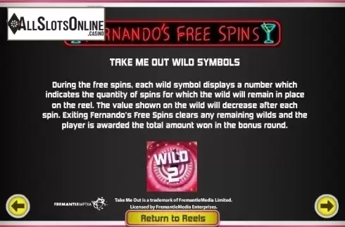 Paytable 2. Take Me Out Date Night from Gamesys