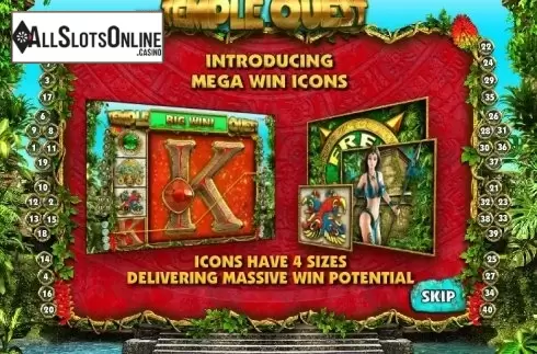 Game features. Temple Quest from Big Time Gaming